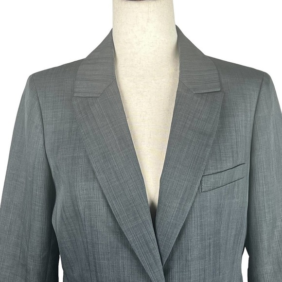 LE‎ SUIT ONE BUTTON CAREER BLAZER IN GRAY NWOT WOMEN'S SIZE 10P - Picture 2 of 15